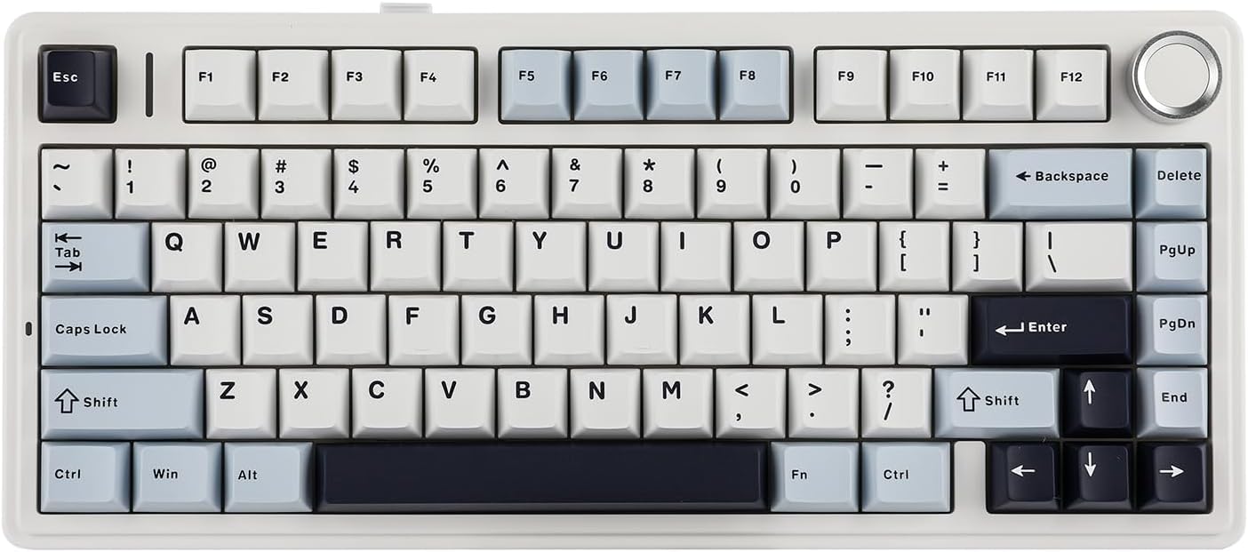 EPOMAKER x Aula F75 Gasket Mechanical Keyboard, 75% Wireless Hot Swappable Gaming Keyboard with Five-Layer Padding&Knob, Bluetooth/2.4GHz/USB-C, RGB (Light Blue, LEOBOG Reaper Switch) - Image 9