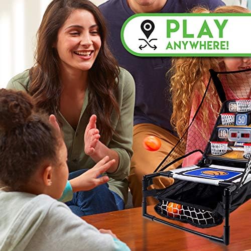 Franklin Sports Anywhere Basketball Arcade Game - Table Top Basketball Arcade Shootout- Indoor Electronic Basketball Game - Image 4